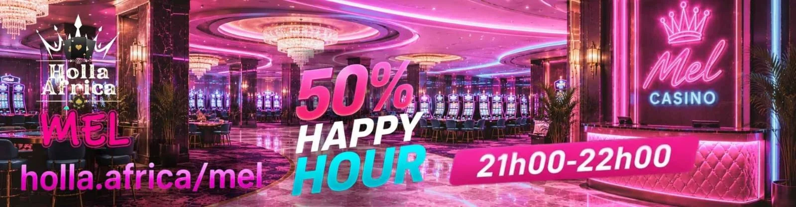 Cash Back Promotion - 50% During Happy Hours + 15% All Deposits